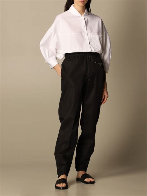 prada jogger nylon pants|Prada Pants for Women .